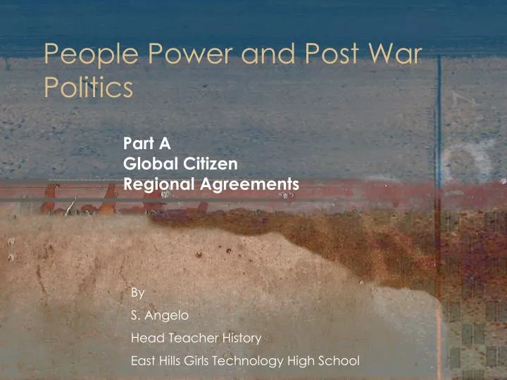 people power and post war politics