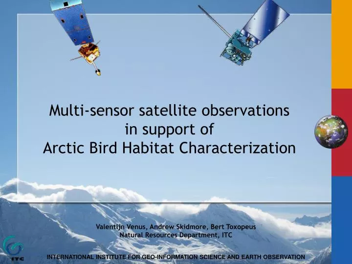 multi sensor satellite observations in support of arctic bird habitat characterization