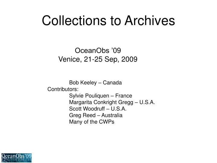 collections to archives