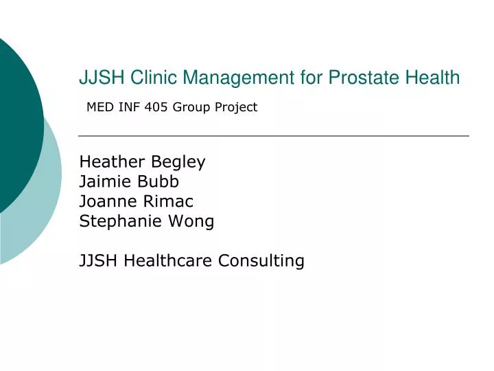 jjsh clinic management for prostate health