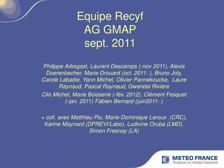equipe recyf ag gmap sept 2011