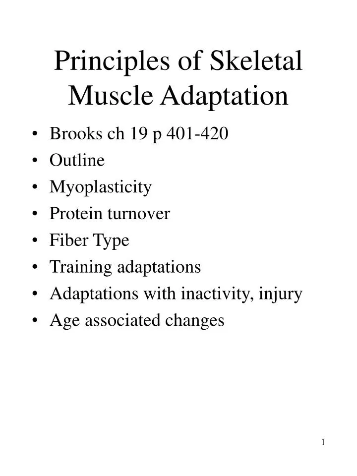 principles of skeletal muscle adaptation