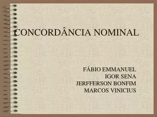 concord ncia nominal