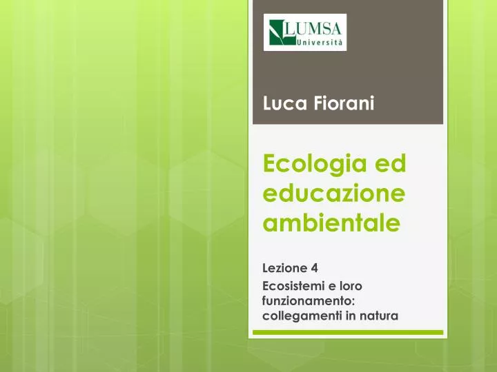 ecologia ed educazione ambientale