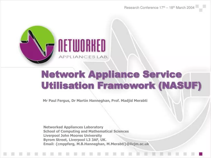 network appliance service utilisation framework nasuf