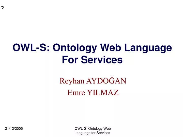 owl s ontology web language for services
