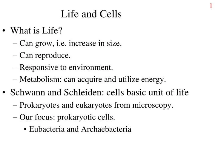 life and cells