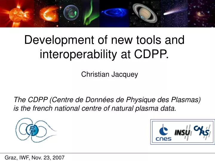 development of new tools and interoperability at cdpp
