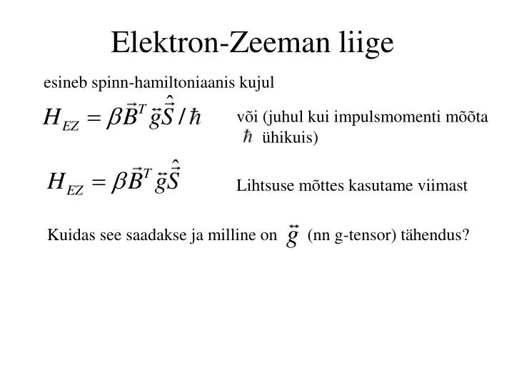 elektron zeeman liige