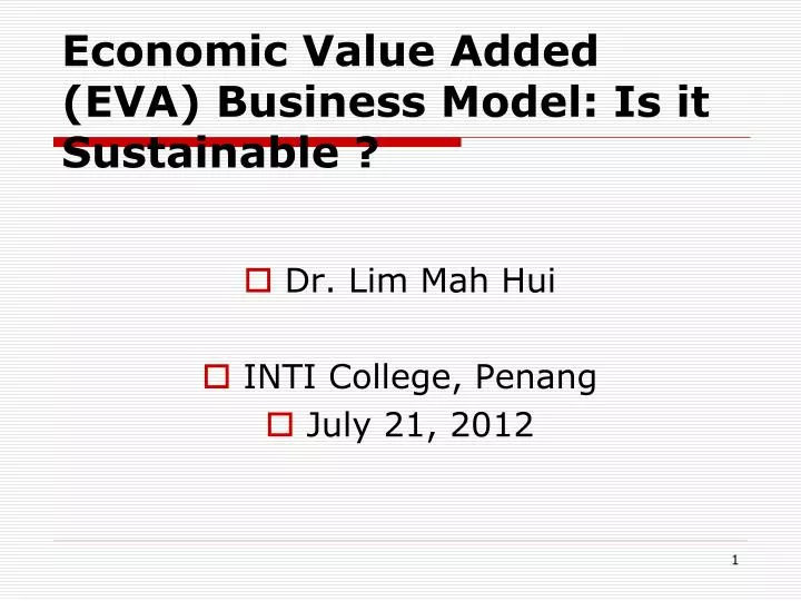economic value added eva business model is it sustainable