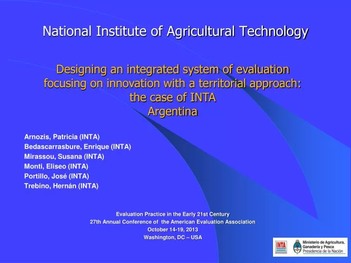 national institute of agricultural technology