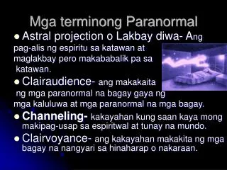 mga terminong paranormal
