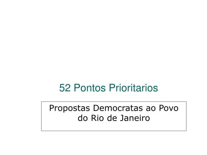 propostas democratas ao povo do rio de janeiro