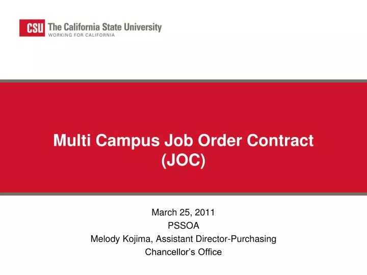 multi campus job order contract joc