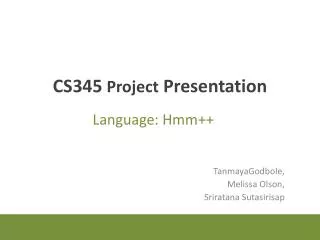 CS345 Project Presentation