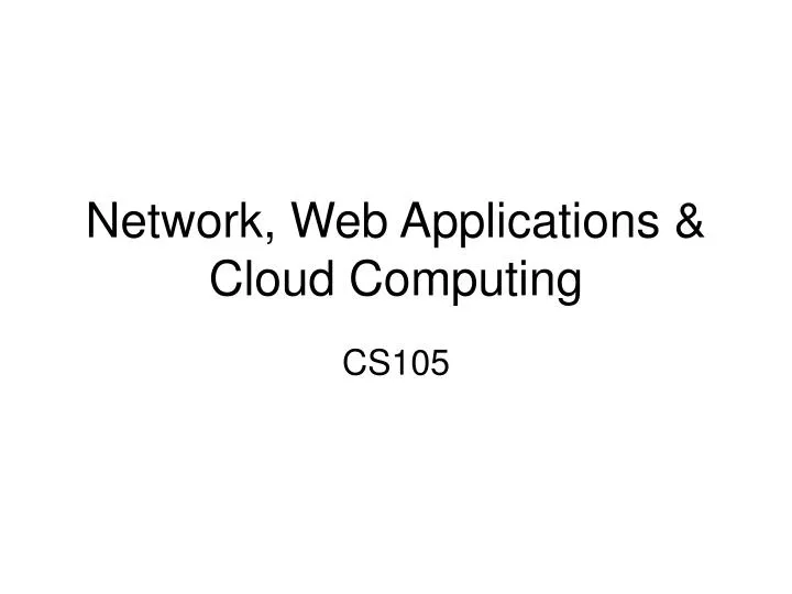 network web applications cloud computing