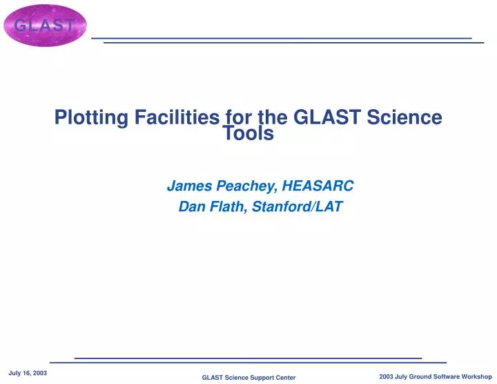 plotting facilities for the glast science tools