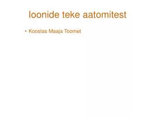 ioonide teke aatomitest
