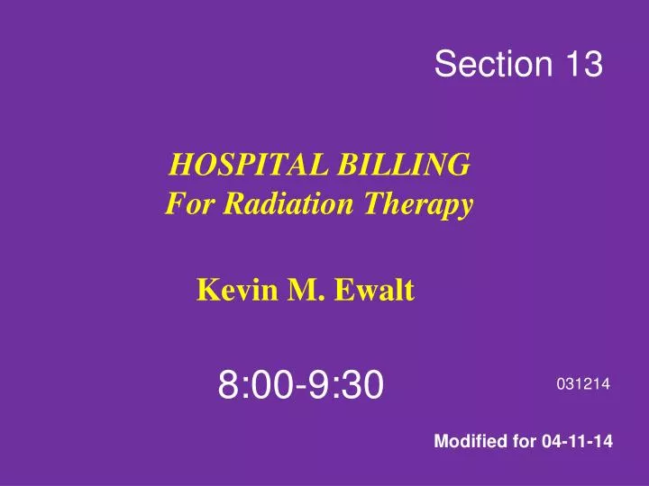 hospital billing for radiation therapy