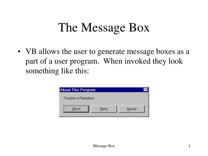 the message box