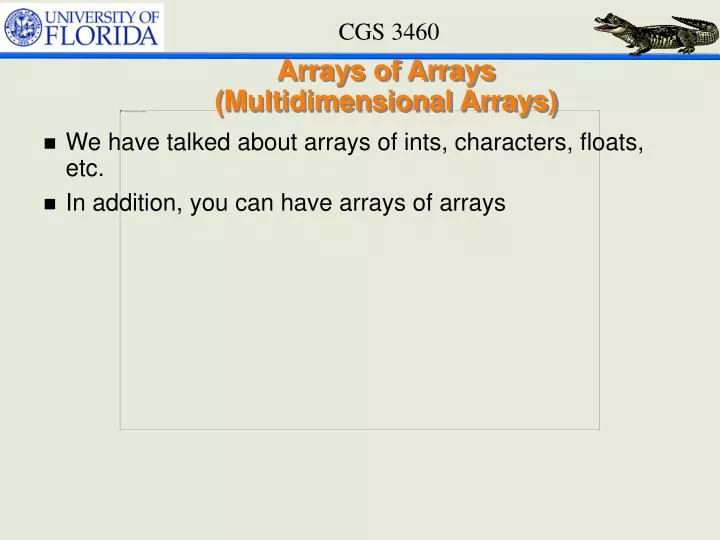 arrays of arrays multidimensional arrays