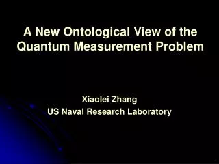 A New Ontological View of the Quantum Measurement Problem