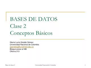 bases de datos clase 2 conceptos b sicos