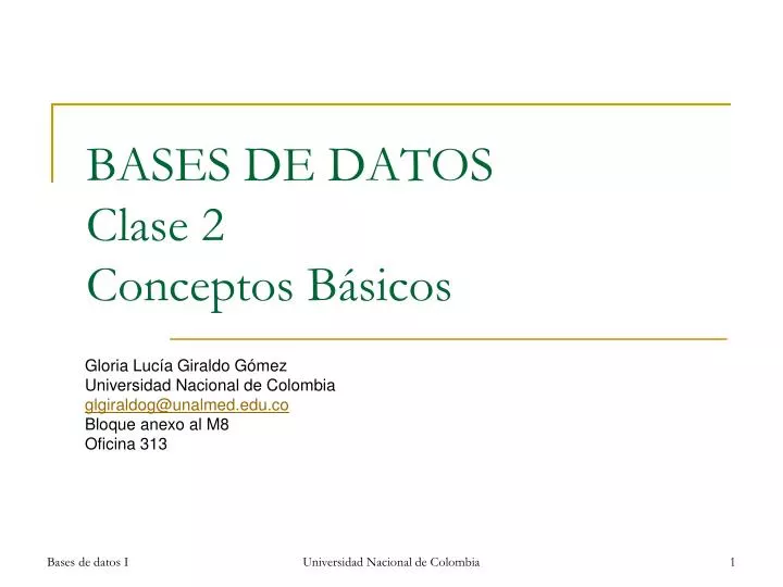 bases de datos clase 2 conceptos b sicos