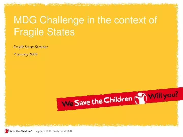 mdg challenge in the context of fragile states