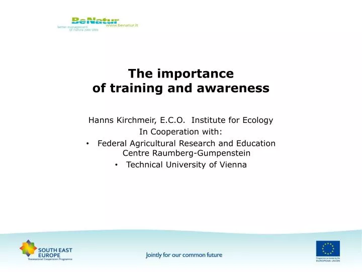 the importance of training and awareness