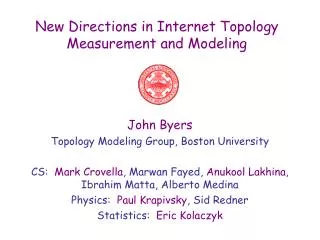 New Directions in Internet Topology Measurement and Modeling