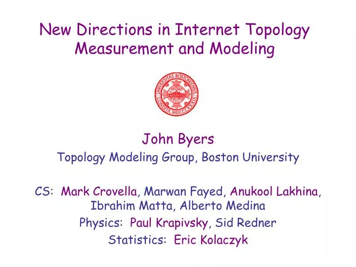 new directions in internet topology measurement and modeling