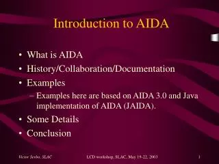 Introduction to AIDA