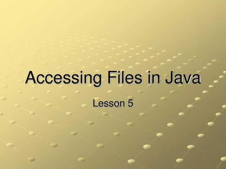 accessing files in java