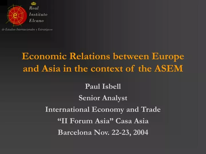 economic relations between europe and asia in the context of the asem
