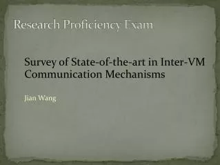 Research Proficiency Exam