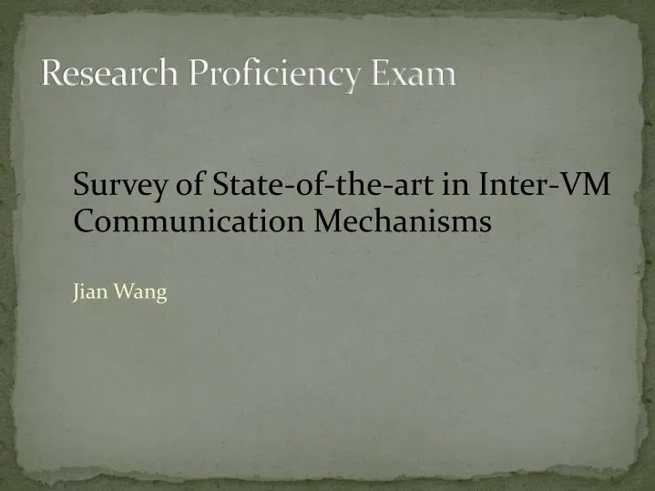 research proficiency exam