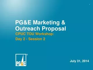 PG&amp;E Marketing &amp; Outreach Proposal