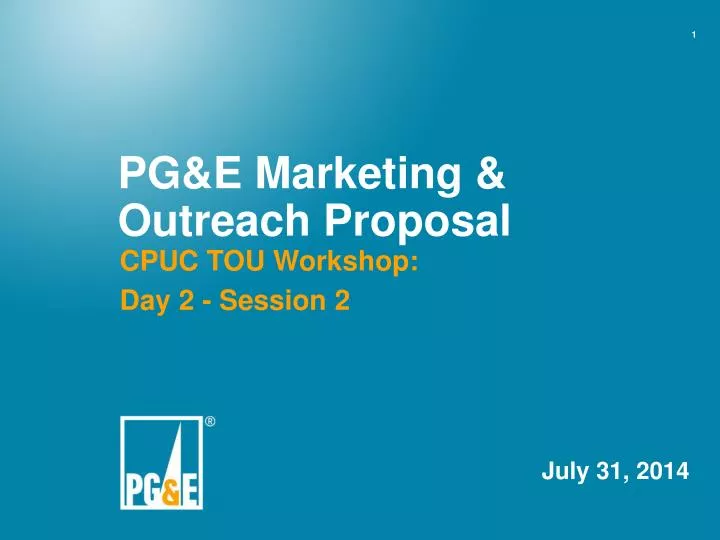 pg e marketing outreach proposal