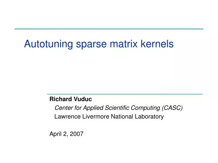 autotuning sparse matrix kernels