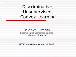 Discriminative, Unsupervised, Convex Learning