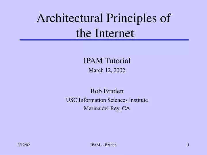 architectural principles of the internet