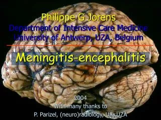 Philippe G Jorens Department of Intensive Care Medicine University of Antwerp, UZA, Belgium