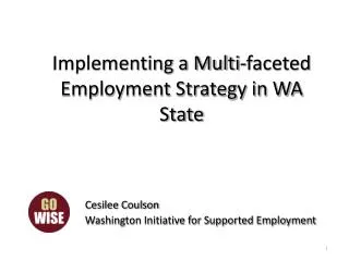 Implementing a Multi-faceted Employment Strategy in WA State