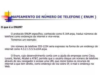 mapeamento de n mero de telefone enum