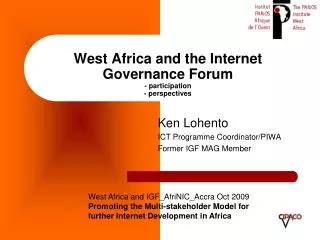 West Africa and the Internet Governance Forum - participation - perspectives
