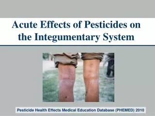 Acute Effects of Pesticides on the Integumentary System