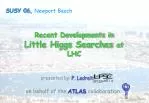 Exploring Little Higgs Model for Particle Searches at LHC - slide 1