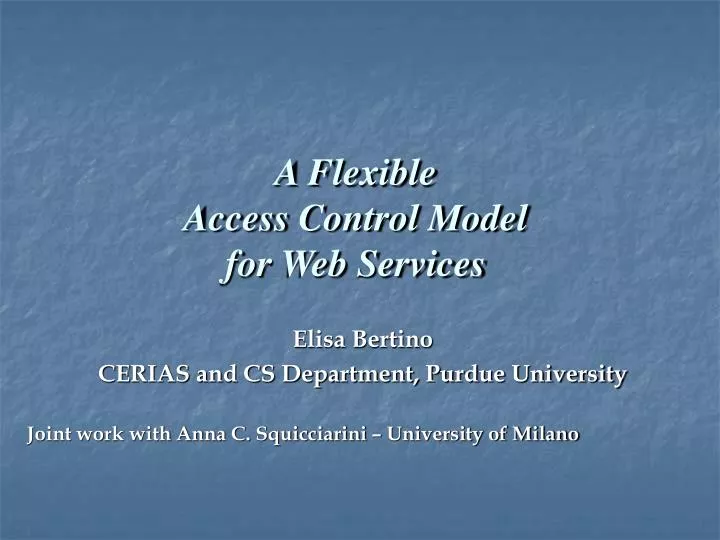 a flexible access control model for web services