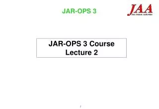 JAR-OPS 3 Course Lecture 2